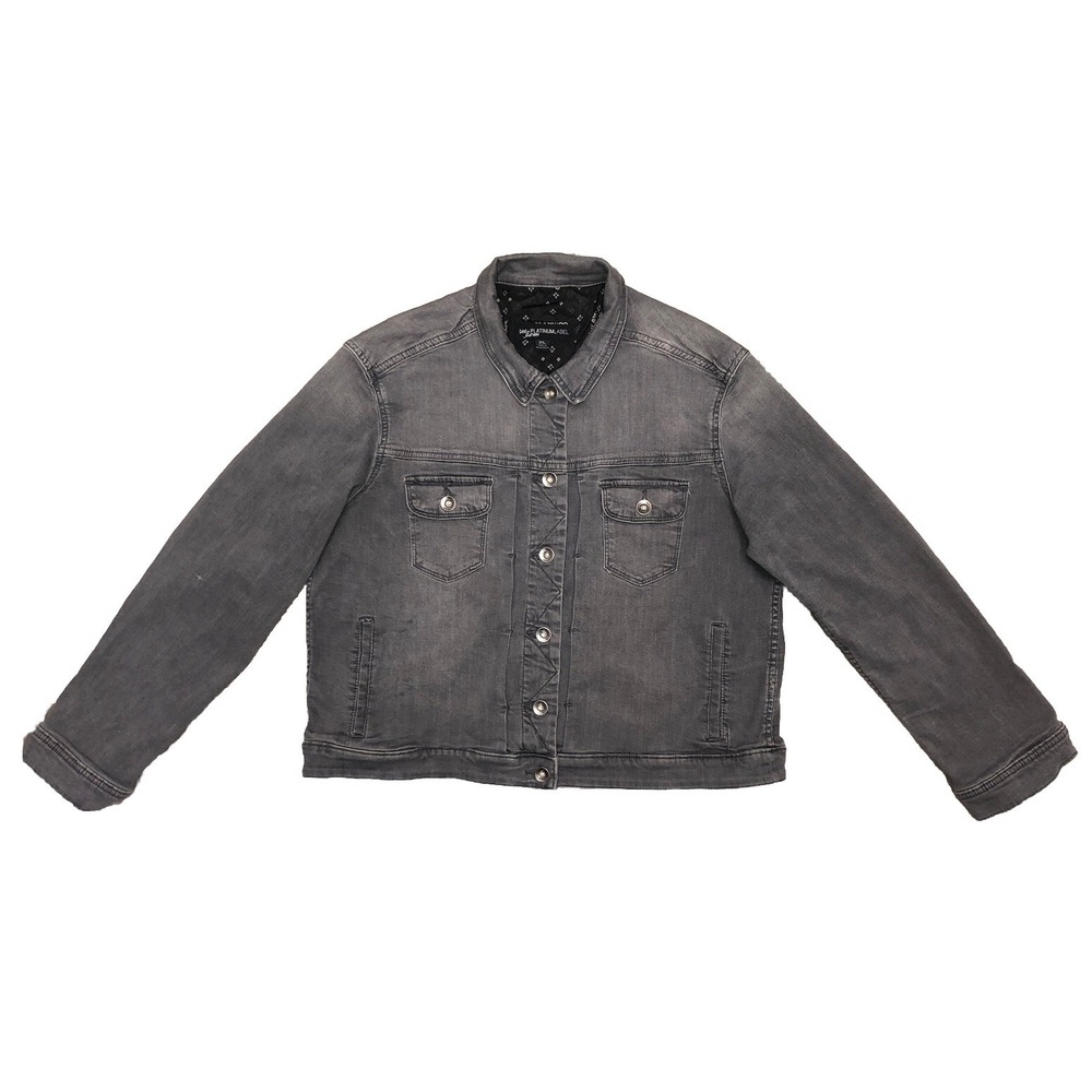 Lee Denim Jacket Women's XL Gray Short Trucker Jean Stretch Platinum Label